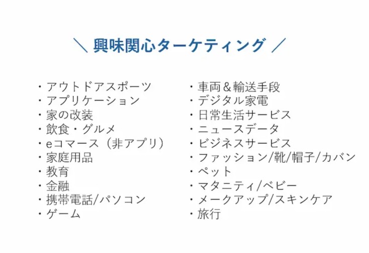 興味関心ターゲティング