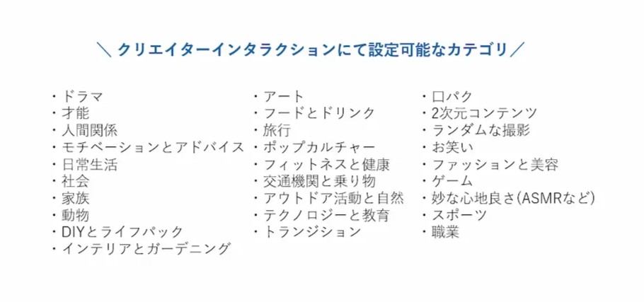 クリエイターインタラクション